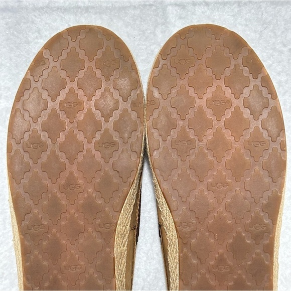 Ugg Womens Tan Nubuck Leather Moccasin Espadrille Slip On Tylin Shoes SZ US 10 - Picture 10 of 12